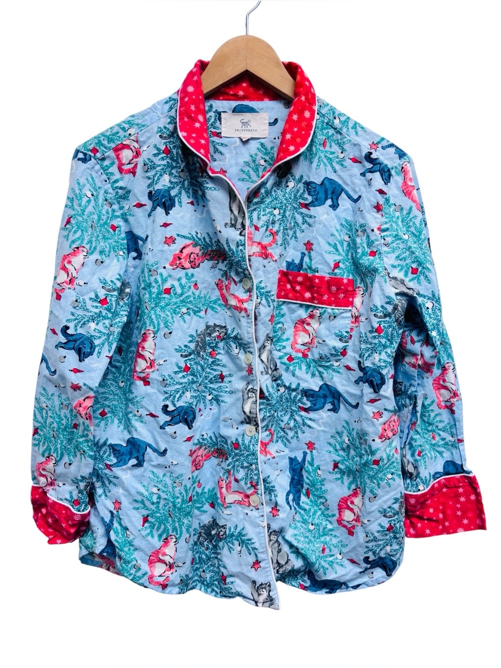 Printfresh Christmas Frisky Firs Pajama Top